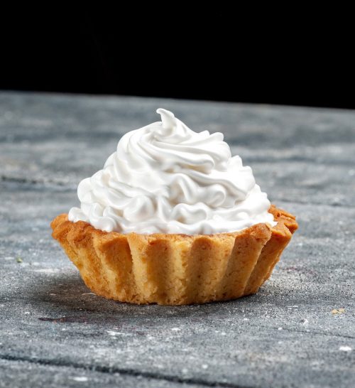 top view little creamy cake baked delicious isolated on the grey background cake biscuit sweet photo cream